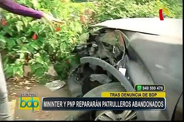 Repararán patrulleros policiales abandonados tras denuncia de Panamericana