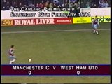 Manchester City - West Ham United 12-02-1994 Premier League
