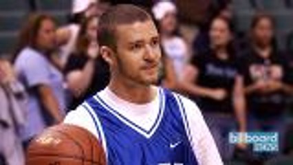Justin Timberlake Shows Off Basketball Skills, Makes Half Court Shot | Billboard News