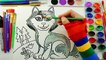 Husky Dog Coloring Page Cute Puppy for Children to Learn Hand Color and Paint Watercolor
