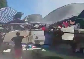 Dust Devil Whips Through Market on Spain's Costa Blanca