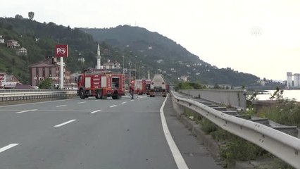 Karadeniz Sahil Yolu'nda Tanker Yangını