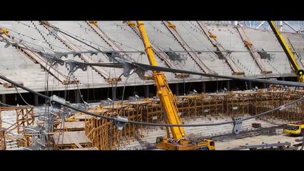 Volgograd Arena - Cable-stayed roof lift (trailer)