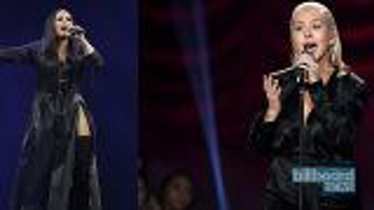 Christina Aguilera and Demi Lovato Tease "Fall in Line" on Twitter | Billboard News