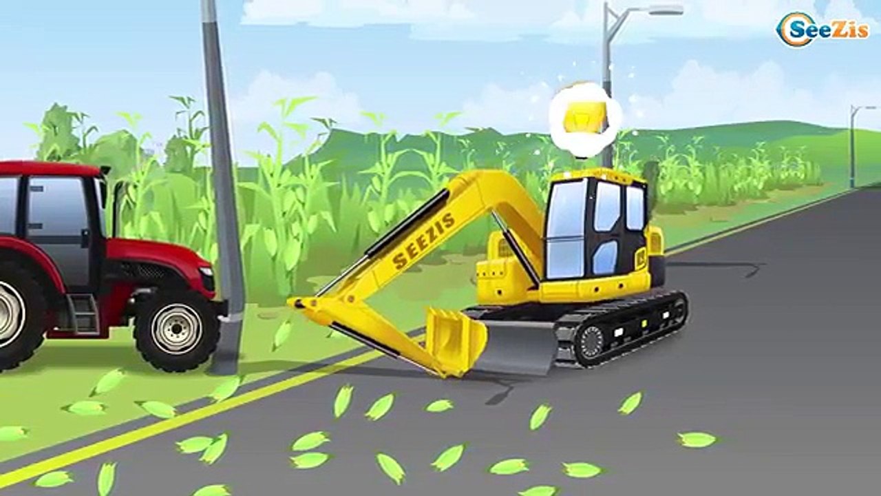 Dessin animé en français pour enfants Chasse au Trésor avec la Pelleteuse et le Camion Des