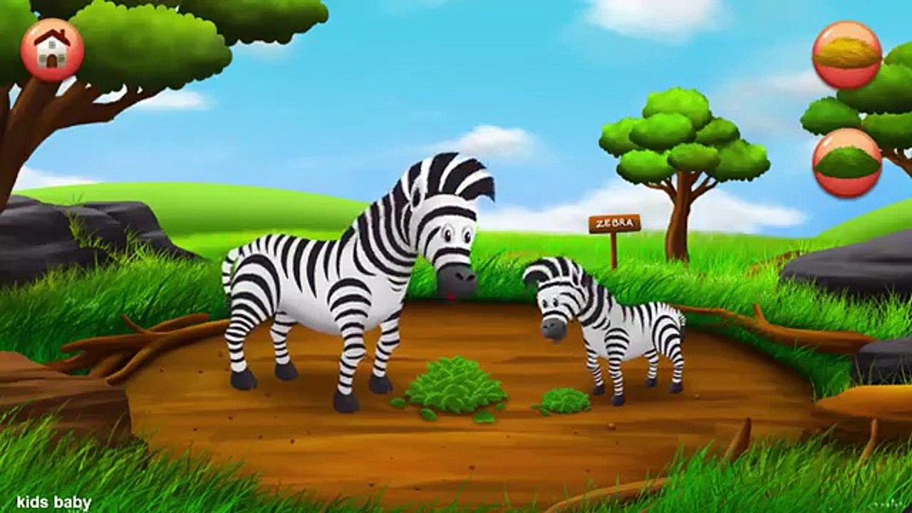 Learn Name And Sound Wild Animals Eat Food | Animals for Children