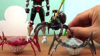 로봇거미 vs 공룡떼거지 - 헥스버그 스카라브의 등장 - 뽀로로 장난감 애니 - Hex Bug Robot Spider