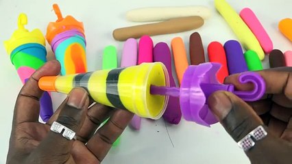 DIY Play Doh Popsicles Ice Cream VS Kinetic Foam Popsicles Learn Colors