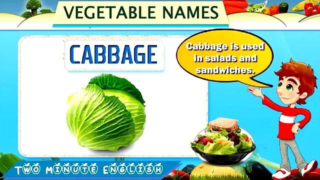 Vegetables names in English - Vegetables Vocabulary. Learn Vegetable Names