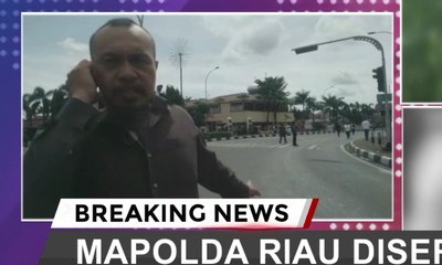 Polisi Berlarian Kejar Terduga Penyerang Mapolda Riau
