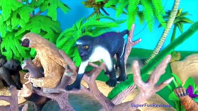 Happy Cute ZOO Animals WILDLIFE Watering Hole Playset Primates Ape Monkey Toy Review SuperFunReviews