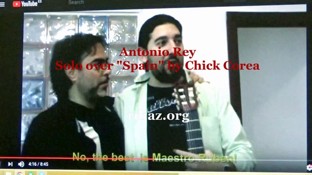 Antonio Rey plays Ruben Diaz´s solo over Spain by Chick Corea (Malaga lessons CFG) flamenco guitar