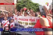 Chorrillos: hinchas esperan llegada de Paolo Guerrero frente a casa de Doña Peta