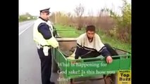 Police officers stopped the Gypsy sleeping in self going carts