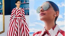 Cannes 2018: Sonam Kapoor's BEACH in look Red-White STRIPED gown goes VIRAL | Boldsky