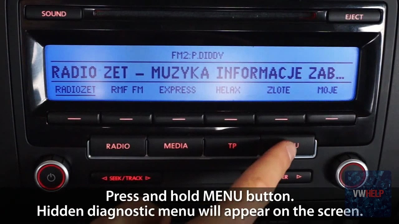 RCD 310 - How to enter diagnostic menu thats hidden - video Dailymotion