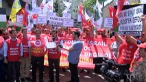 DİSK üyelerinden ABD Konsolosluğu önünde İsrail protestosu