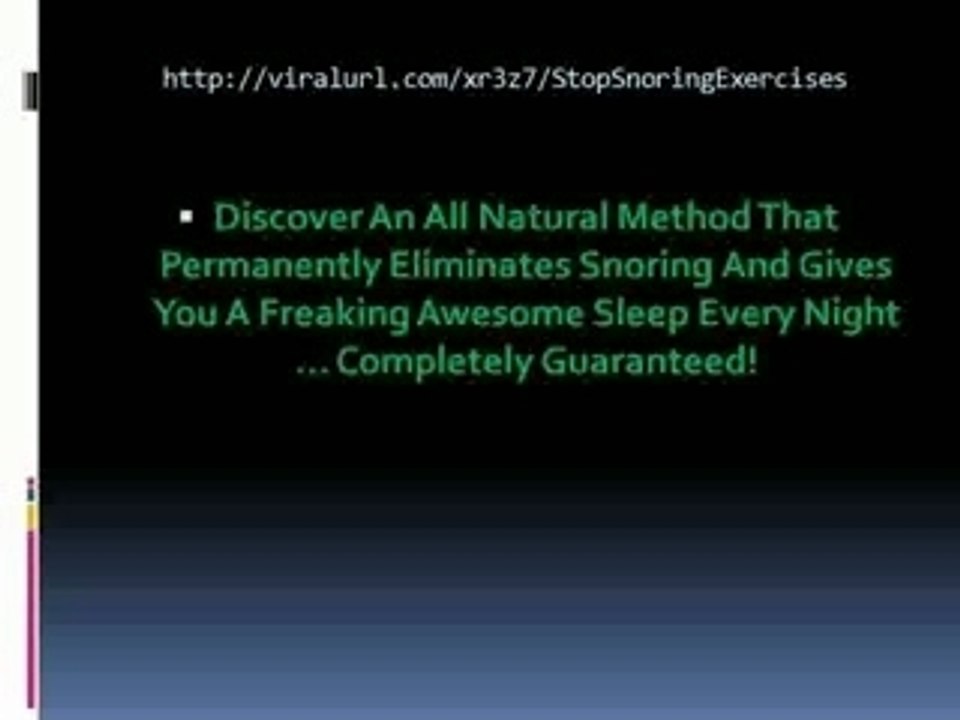 Stop Snorig Exercises - Fast Relief
