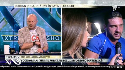 Șoc! Dorian Popa a fost jefuit: „Mi s-au furat pistolul și 500 de euro din mașină”