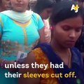 These women were forced to have their sleeves cut off to take an exam because their college wanted to 