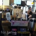 Cafe staff refused to serve this man after he verbally abused a Muslim woman.