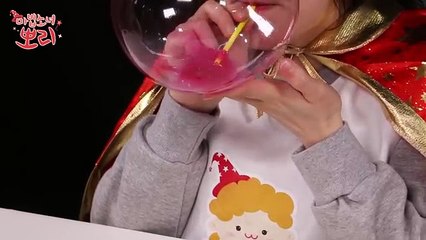 [황금 칼라 풍선 불기♥]뽀로로와 크롱이 칼라 풍선 안에 들어가다! 뽀리의 추억의 칼라 풍선불기 대결! 칼라풍선 크게불기 칼라풍선 액괴 마법소녀 뽀리(Magic Girl Pori)