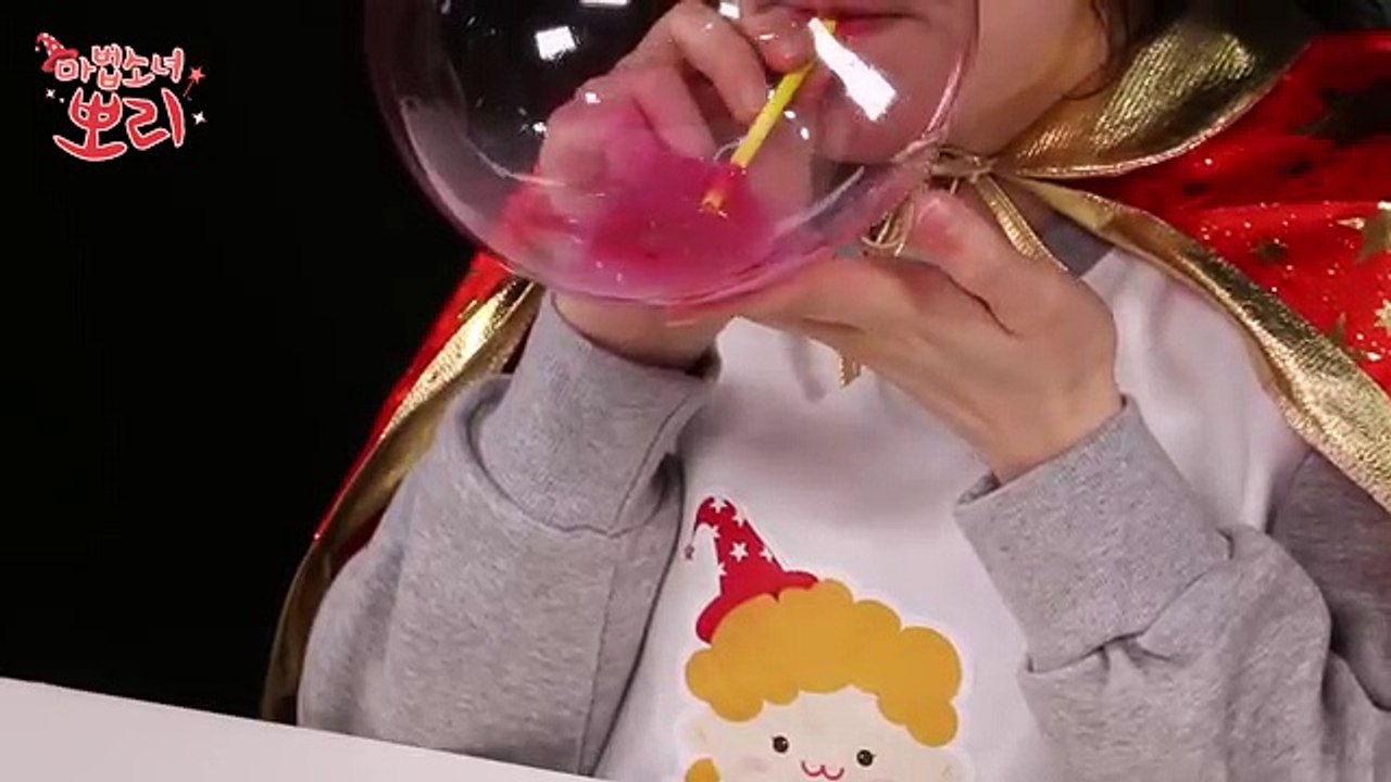 [황금 칼라 풍선 불기♥]뽀로로와 크롱이 칼라 풍선 안에 들어가다! 뽀리의 추억의 칼라 풍선불기 대결! 칼라풍선 크게불기 칼라풍선 액괴 마법소녀 뽀리(Magic Girl Pori)