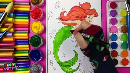 Coloring Disney Ariel The Little Mermaid Coloring Pages for Kids to Learn to Color and Paint