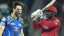 IPL 2018: Chris Gayle out for 18 by Mitchell McClenaghan | वनइंडिया हिंदी