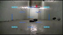 A Hammer, Mallet and five Hockey Pucks in 300 fps slow-motion (filmed in the corridors of the basement)