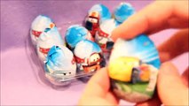 12 Kinder Surprise Eggs Disney Pixar Lightning McQueen Mater cartoys Zaini Easter Egg