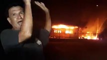 Pobladores denuncian quema de la delegación de la Alcaldía de Managua en el distrito 6 para inculpar a estudiantes. En la tarde estaban antimotines refugiados >