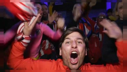 Los fans del Atlético de Madrid, eufóricos en Lyon