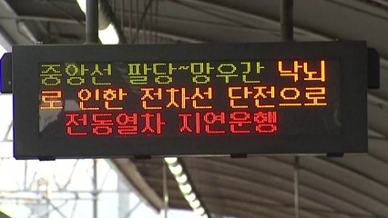 경의중앙선, 낙뢰로 운행 지연...승객 불편 / YTN