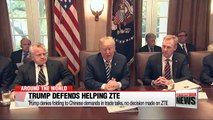 Trump denies folding to Chinese demands in trade talks, no decision made on ZTE