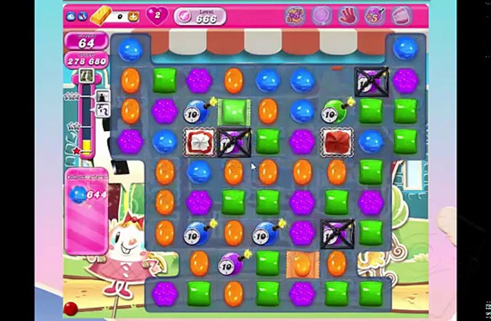 Candy Crush Saga Level 666 | Collect 666 Blue Candy with 66 Moves