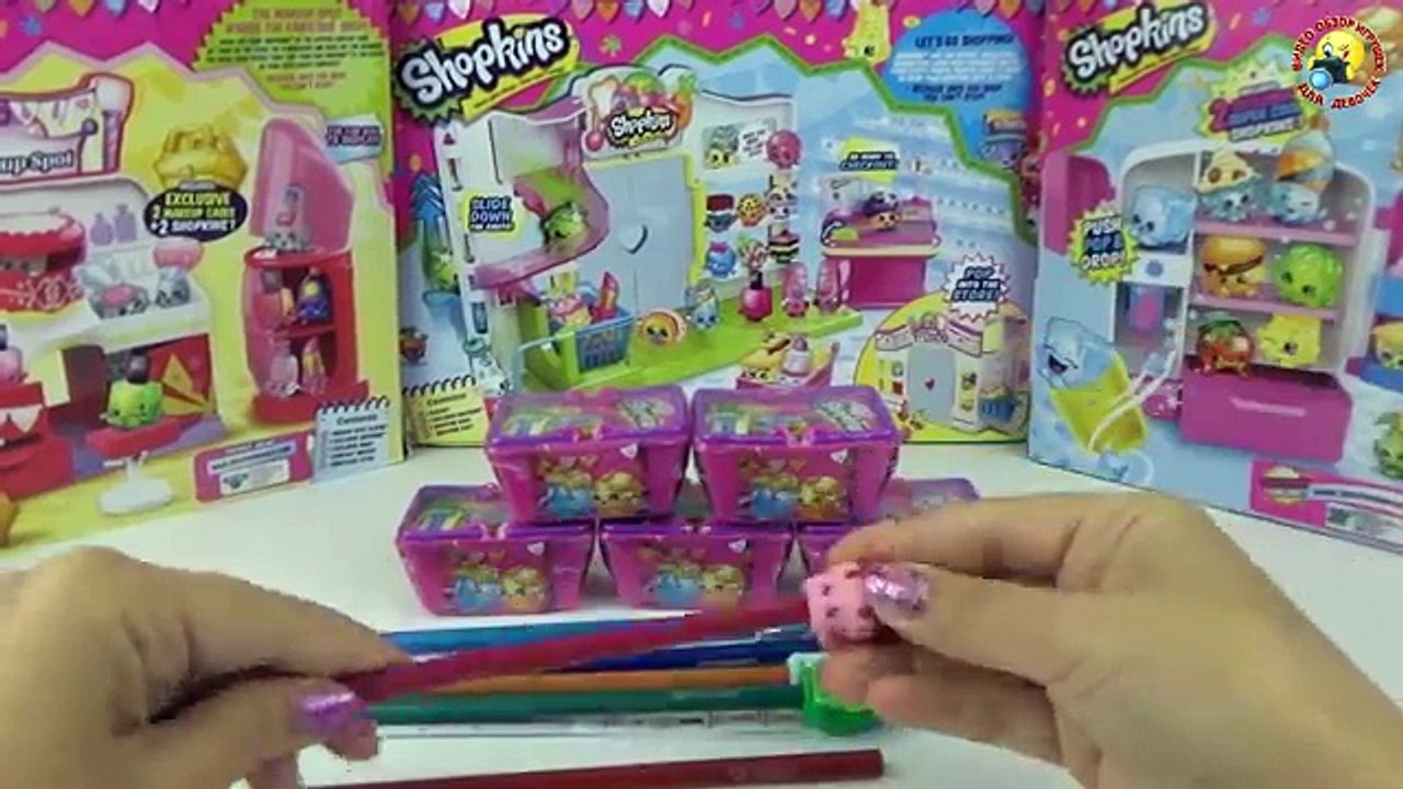 Шопкинс - обзор игрового набора. Корзиночки с сюрпризами, фигурки / Shopkins Series 2 Playset Moose