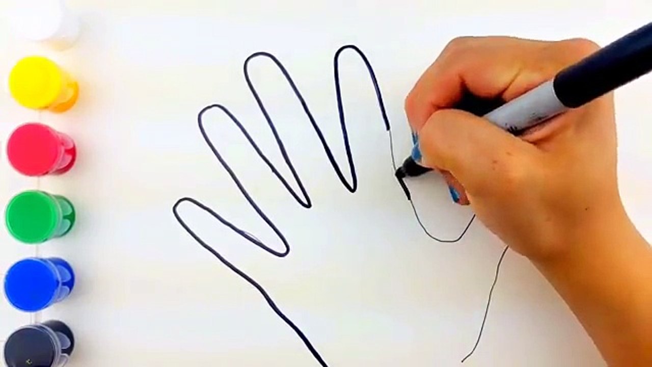 Family Fingers Little Hand for Children Learning Draw Colour Como Dibujar Familia Mano Colorear Kids