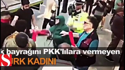Türk bayrağını teröristlere vermeyen kadın