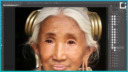 شاهد كيف تم تحويل ملامح هذه المسنّة إلى شابة باستخدام الفوتوشوب