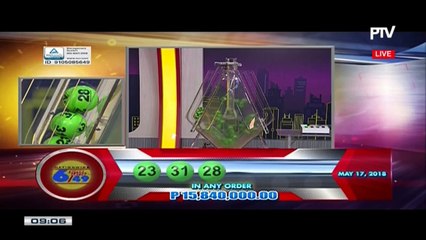 PCSO 9 PM Lotto Draw, May 17, 2018