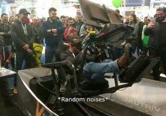 Very Excited Man Tries Out VR Racing Simulator
