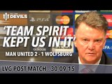 Manchester United 2-1 Wolfsburg | Louis Van Gaal Post Match Press Conference