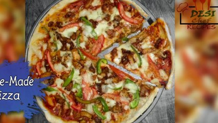 Download Video: HOW TO MAKE CHICKEN PIZZA / HOMEMADE EASY PIZZA RECIPE BY DESI CHEF