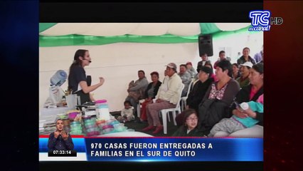 970 casas fueron entregadas a familias en el sur de Quito