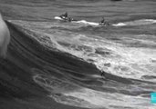 Surfers Brave Enormous Waves in Nazaré, Portugal