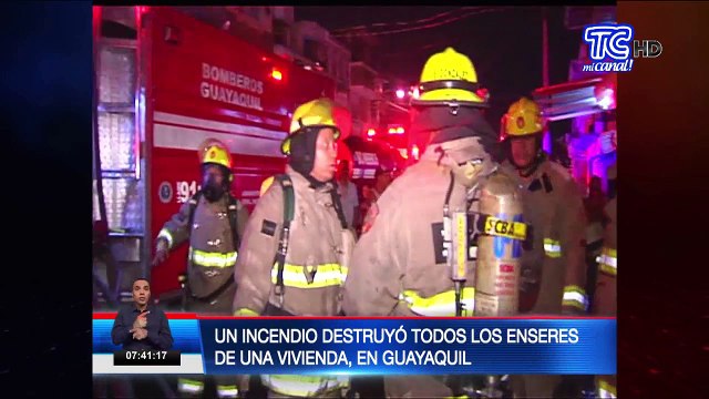 Un incendio destruyó todos los enseres de una vivienda en Guayaquil