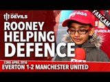 Rooney Helping at the Back! | Everton 1-2 Manchester United | FANCAM