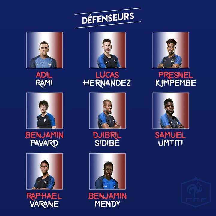 Equipe de France: la liste des 23 joueurs sélectionnés pour la Coupe du Monde 2018
