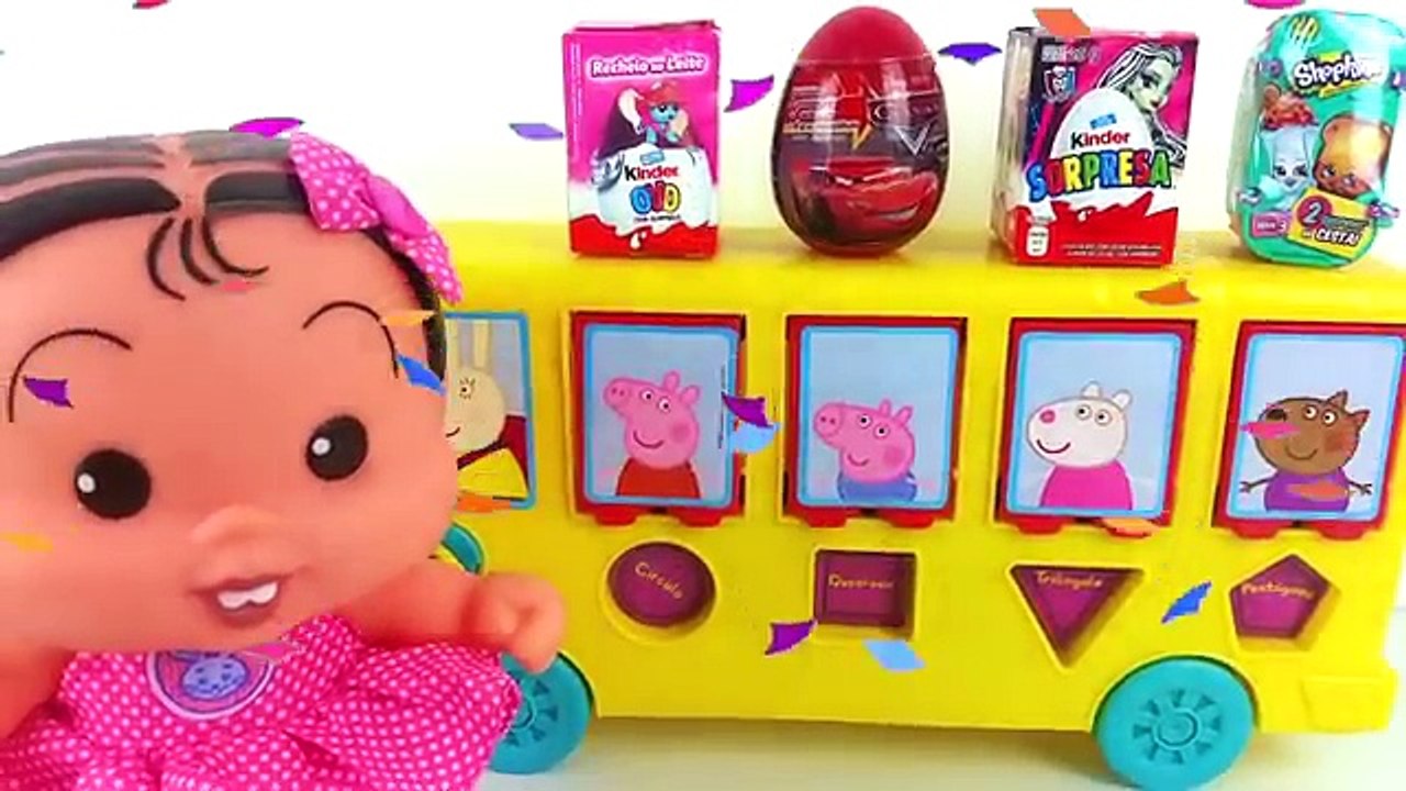 ÔNIBUS DE ATIVIDADES DA PEPPA PIG COM SURPRESAS TURMA DA MÔNICA EM PORTUGUES